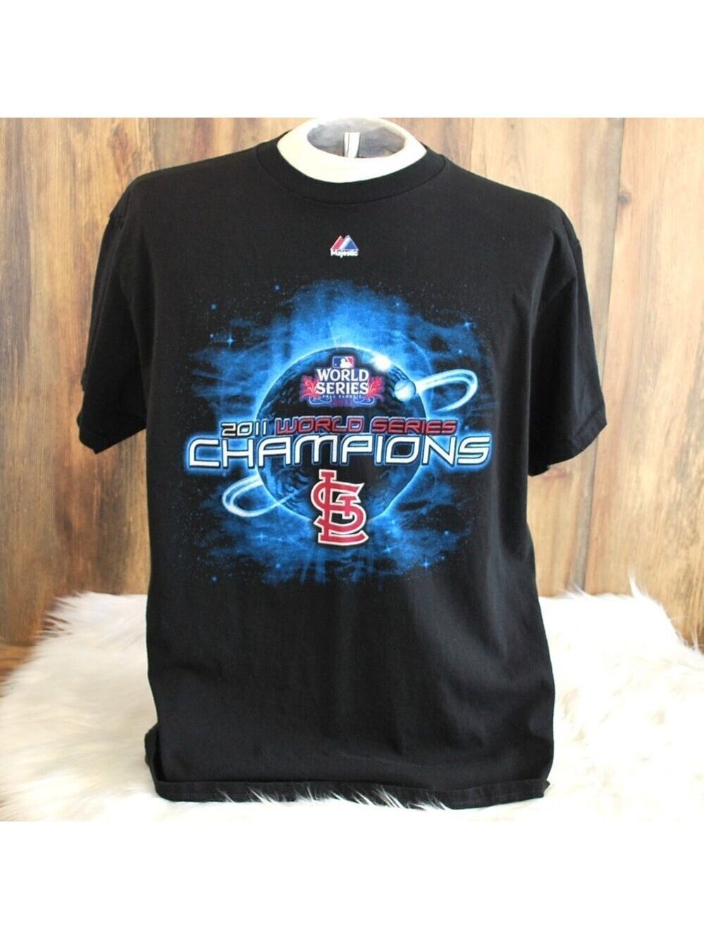 MLB St Louis Cardinals World Series T Shirt Tee Black XL 2011